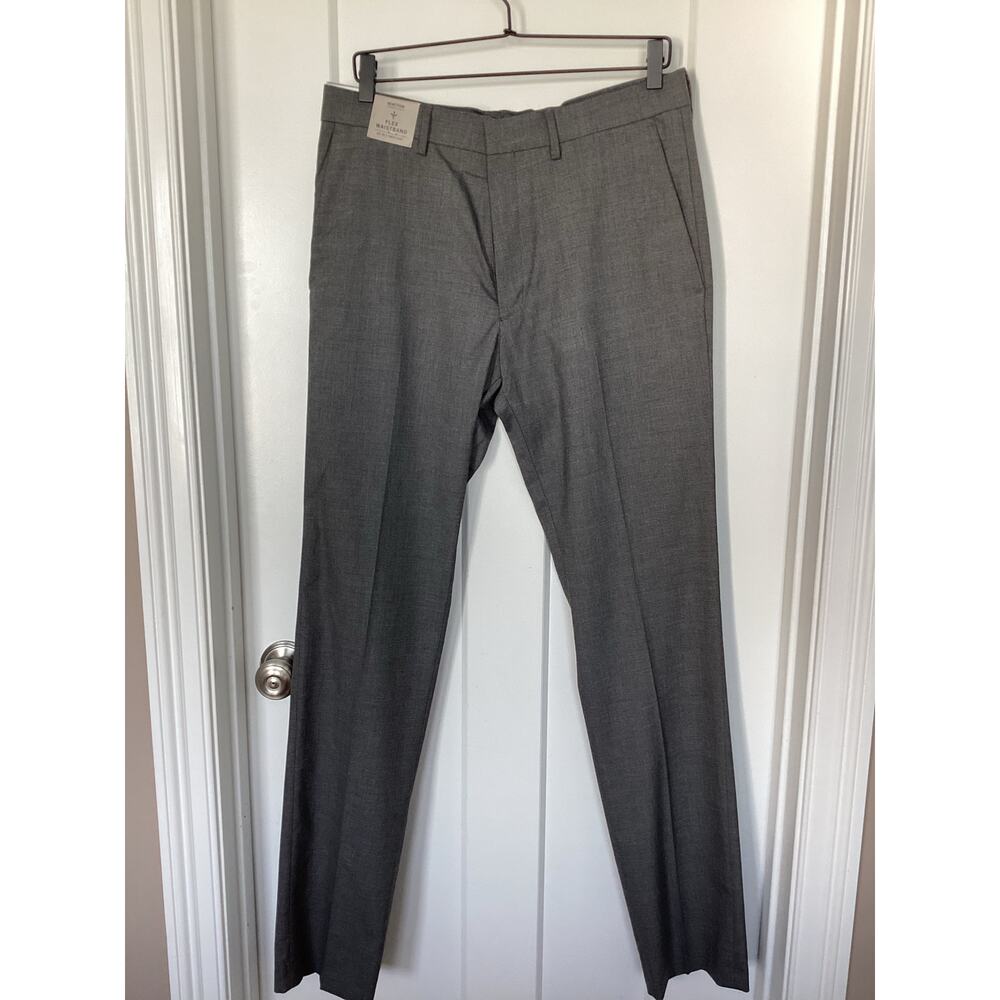 NWT Reaction Kenneth Cole‎ Men's Stretch Slim-Fit Twill Dress Pants Gray 32x34